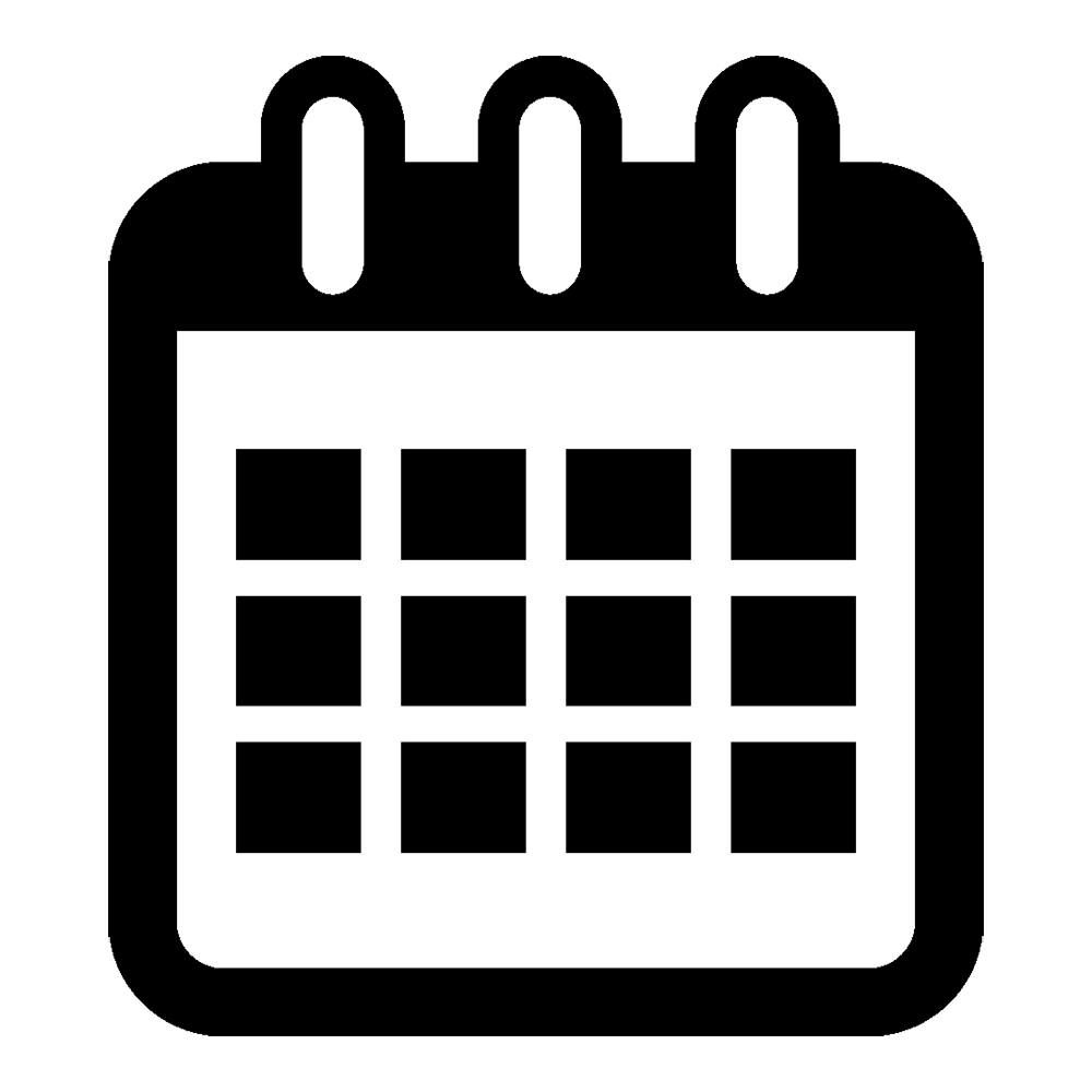 [CITYPNG.COM]Download Calendar Date Black Icon PNG - 1000x1000